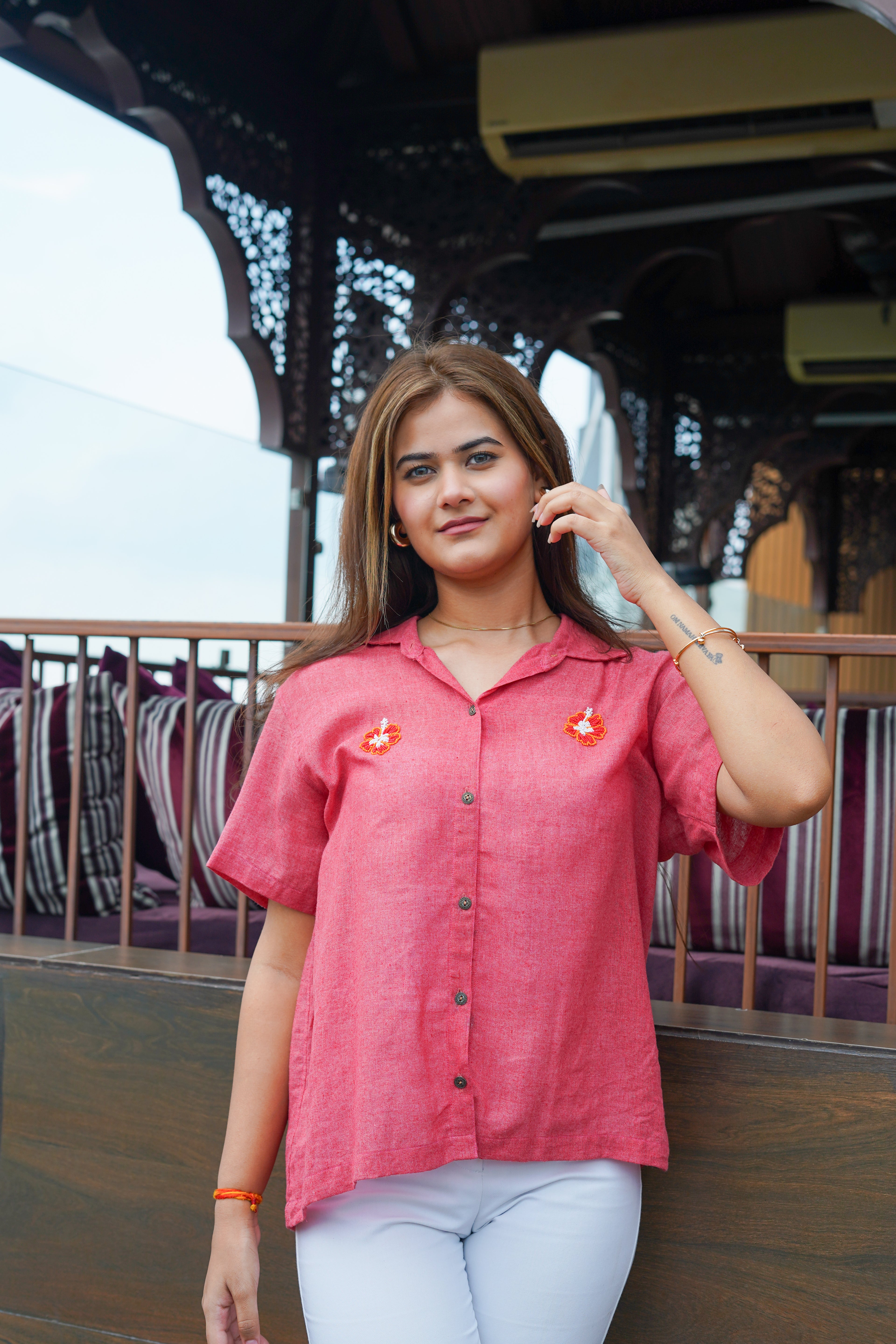 Red Hibiscus Shirt
